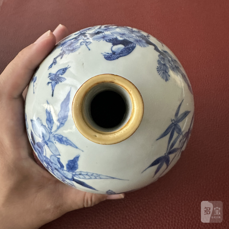 明崇祯 青花喜上眉梢图酒壶 - 图7